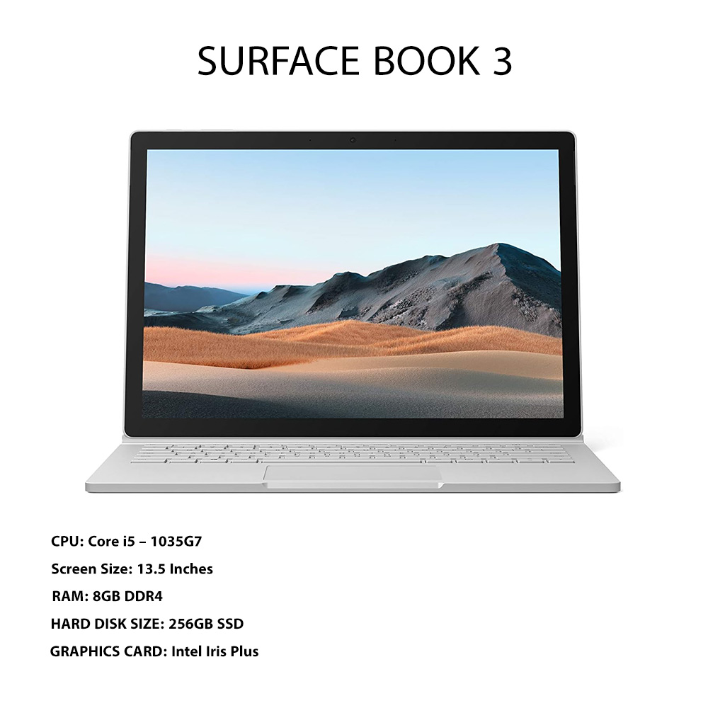 قیمت سرفیس بوک ٣ SURFACE BOOK 3 i5 1035G7/8GB/ 256GB/Intel Iris Plus