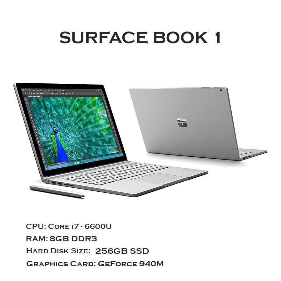 قیمت سرفیس بوک ١ SURFACE BOOK 1 i7 6600U/8GB/ 256GB