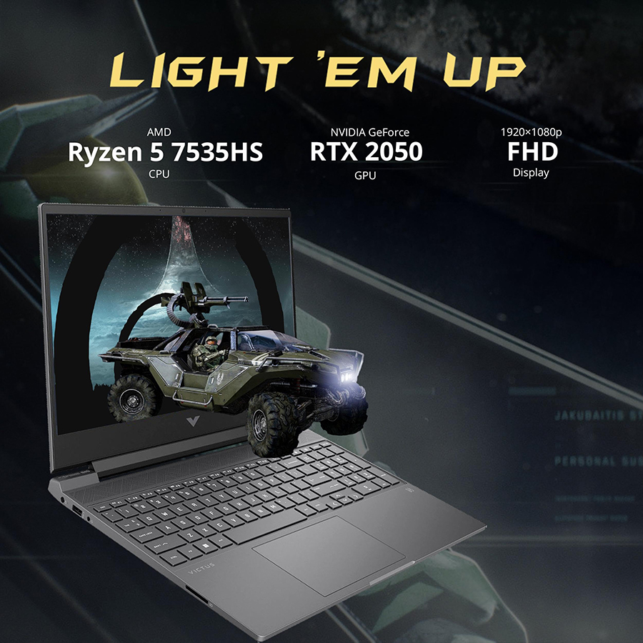 خرید لپ تاپ HP Victus 15 Ryzen5-7535HS/8GB/ 512GB/ 4GB Nvidia RTX 2050