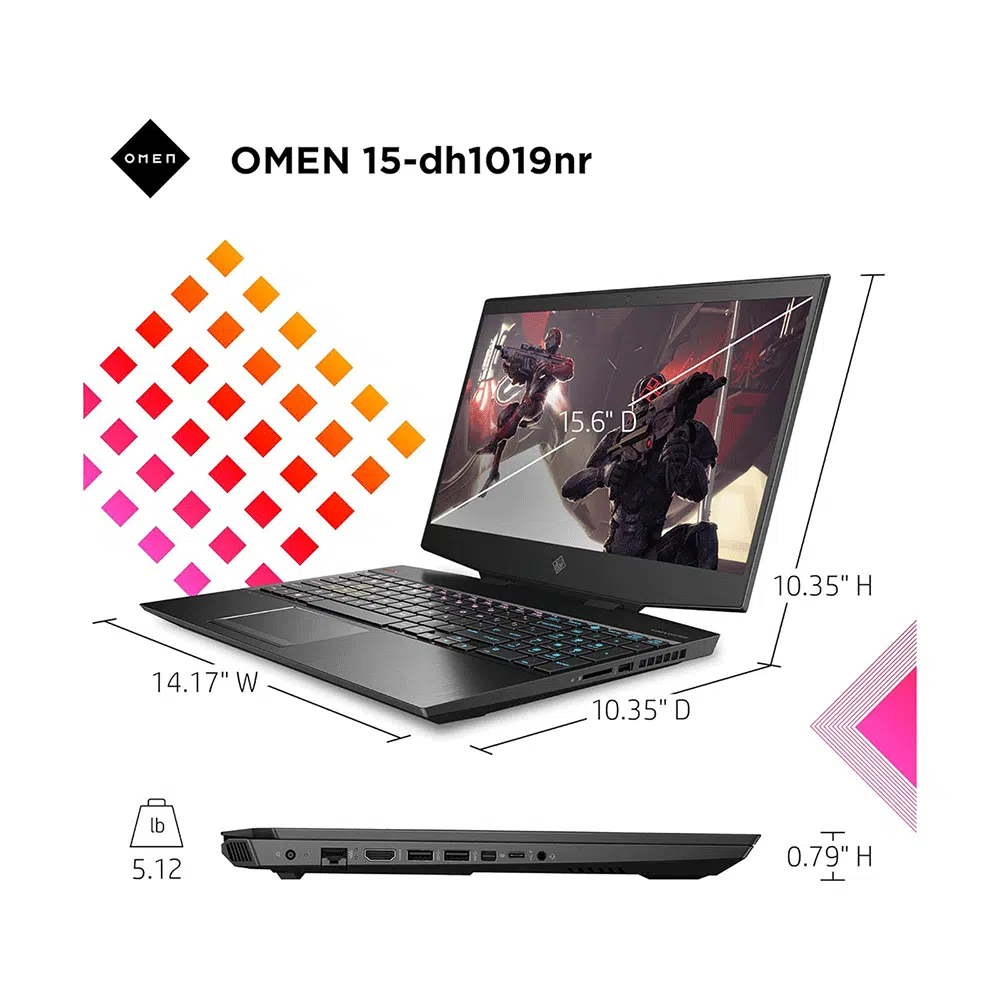 لپ تاپ HP Omen 15 i7 9750H, 16GB Ram, 512GB SSD, 4GB Nvidia GTX 1650