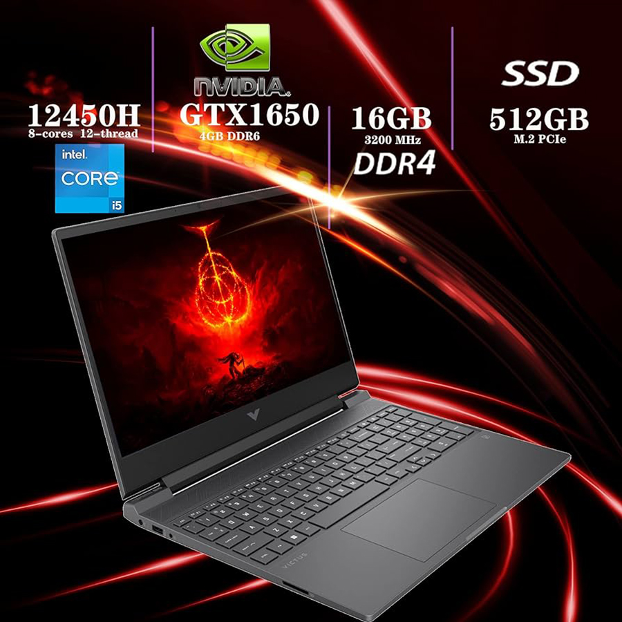 مشخصات و قیمت لپ تاپ گیمینگ استوک اچ پی ویکتوس 15 HP Victus 15 Core i5 - 12450H - 8GB RAM - 512GB SSD - 4GB Nvidia GTX 1650 Graphic - Full-HD - 144Hz