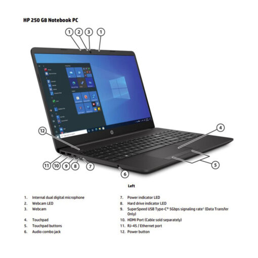 لپ تاپ HP 250 G8 i5 1135G7/8GB/ 256GB/Intel Iris Xe