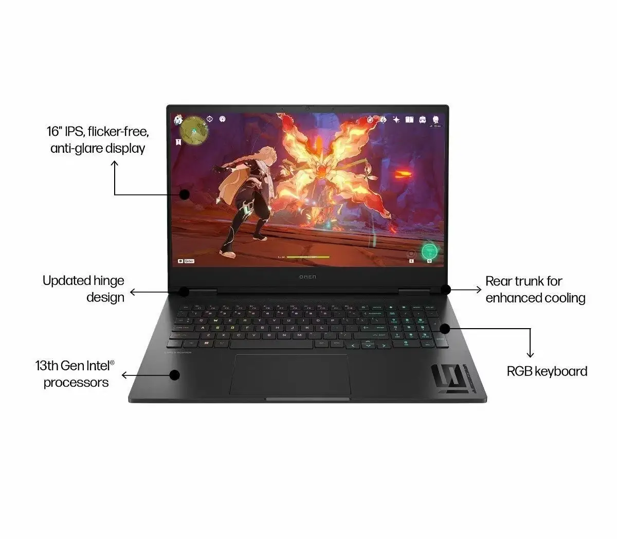 صفحه‌نمایش و تجربه بصری لپ‌تاپ HP Omen 16